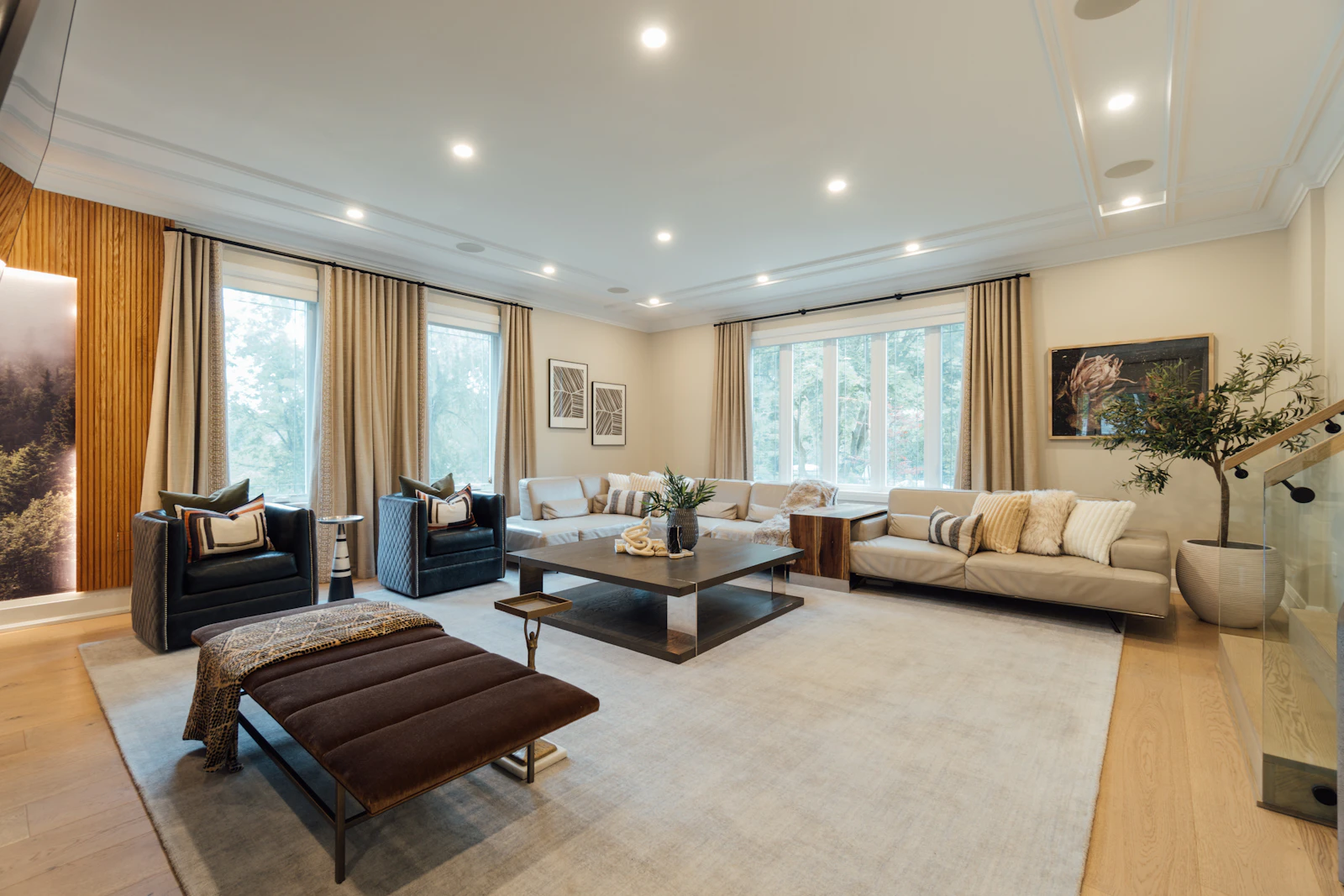 A bright modern Israeli living room with natural light